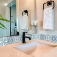 thumbnail image 3 of Mi Alma Vinyl Backsplash Decor - Sky Blue Floral Peel & Stick Tiles 6x6, 3 of 11