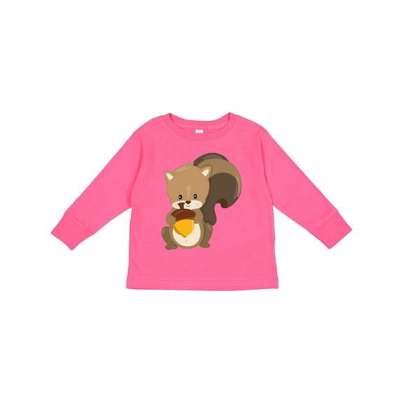 Inktastic Cute Woodland Animal Squirrel Boys or Girls Long Sleeve Toddler T-Shirt