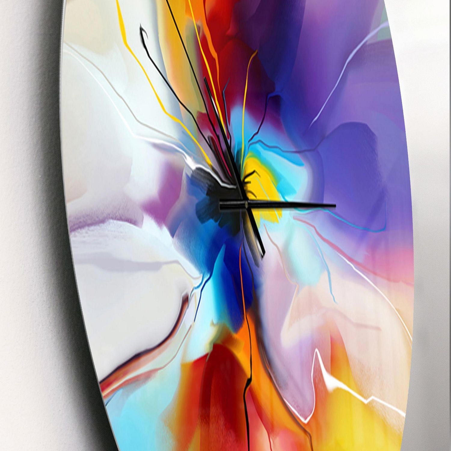 Designart Fleur créative en plusieurs couleurs horloge murale