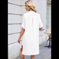 thumbnail image 4 of Vestido Camisero de Verano para Mujer, Informal, de Corta, con Botones y Cuello en V, Talla Grande L, 4 of 6