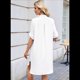 thumbnail image 4 of Vestido Camisero de Verano para Mujer, Informal, de Corta, con Botones y Cuello en V, Talla Grande L, 4 of 6