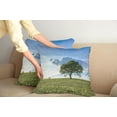 thumbnail image 3 of Ambesonne Nature Throw Pillow Cover 2 Pack, Tree on Field Summer, 20", Green Blue, 3 of 6