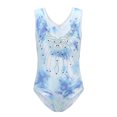 thumbnail image 4 of Gymnastics Leotards for Girls with Shorts Sparkly Sleeveless Ballet Dance Unitards Print 3Pc Athletic Tumbling Outfits, Blue, 7-8Y, 4 of 7