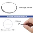 thumbnail image 2 of Unique Bargains 1/32" (0.8mm) 98ft (30M) 304 Stainless Steel Cable Wire Rope 7x7 Strands, 2 of 5