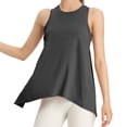 thumbnail image 1 of HJYCHN Hauts de Gilet pour Femmes Hauts Quotidiens de Sport Yoga Col Rond Sans Manches Dos Découpé Design Style Confort Hauts pour Femmes Gris Foncé TG, 1 of 5