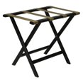 thumbnail image 1 of Wooden Mallet LR-BKTAN Deluxe Straight Leg Luggage Rack with Tan Straps - Black, 1 of 1