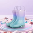 thumbnail image 5 of KEINDI Little Girls' Shoes Shiny Glitter Waterproof Wading Mid-Calf, Medium Low Heel Round Toe Purple, 9, 5 of 7