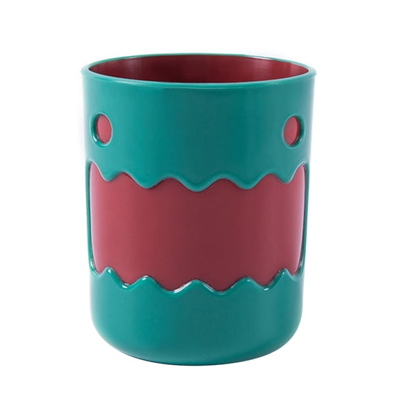 Kilisky Cartoon Bathroom Toothbrush Cup Multi Functional Lovely Universal Kids Tooth Brushing Cup for Home Green
