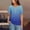 Blue, variant on Women's Casual Solid Color Medium Short Sleeve V-Neck Top