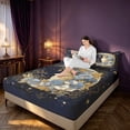 thumbnail image 3 of Homewish Moon Goddess Queen Sheets, Vintage Floral Queen Sheet Sets, 4-Piece, 1 Flat Sheet, 1 Fitted Sheet and 2 Pillowcases, 3 of 6