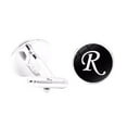 thumbnail image 1 of 1 Pair Men's Letter Cufflink Wedding Formal Initial Alphabet suit cufflink letter Stainless Steel Cufflink, Letter R, 1 of 6
