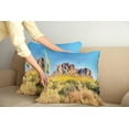 thumbnail image 2 of Ambesonne Landscape Throw Pillow Cover 2 Pack, Blooming Mountain, 20", Orange and Brown, 2 of 5