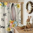 thumbnail image 6 of Easter Shower Curtain Easter Bunny Shower Curtains for Bathroom Decor, Waterproof Polyester Shower Curtain Set with Hooks, Extra Long 72" x 84" Spring Flower Leaves Egg Vintage, 6 of 9