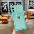 thumbnail image 1 of Funda de teléfono transparente con bolsa de tarjeta para iPhone 14 13 11 12 Pro Max XR XS Max X 7 8 Plus Mini funda transparente de parachoques suave a prueba de golpes Deng Xun unisex, 1 of 2