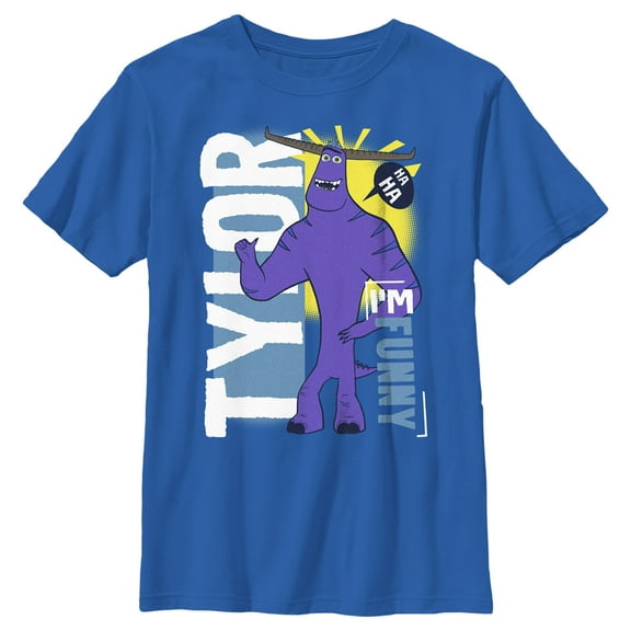 Boy's Monsters at Work Funny Guy Tylor  Graphic Tee Royal Blue X Small