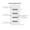 thumbnail image 4 of RANSENERS Fiberglass Entry Door with Brickmould, 4-Lite Frosted Glass, Vinyl Frame, for Front Entrance, White, 4 of 6