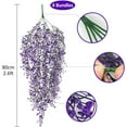 thumbnail image 2 of 4 Pcs Hanging Fake Plants Flowers Artificial Vines with Fake Flowers Faux Plant Greenery Leaves Hanging Fake Plant for Wedding Party Home Bedroom Wall Hanging Decoration,Purple,31 inch,Topboutique, 2 of 9