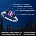 thumbnail image 2 of Gem Stone King 10K Two Tone Gold Purple Amethyst and Black Onyx Engagement Ring for Women | 1.01 Cttw | Oval Checkerboard 7X5MM | Gemstone February Birthstone | Size 5, 2 of 6