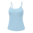 thumbnail image 3 of BUIGTTKLOP Eyelet Tank Tops for Women with Built in Bra Spaghetti Strap Sleeveless Shirts Scoop Neck Camisoles Stretchy Slim Fitted Going out Tops, 3 of 5