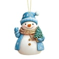 thumbnail image 5 of 12-Piece 2D Acrylic Snowman Christmas Ornaments, Flat Cute Hanging Pendants with Rope for Xmas Tree, Home & Holiday Party Decor, 5 of 9