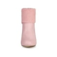 thumbnail image 6 of BLISSFUL STEP Women's Faux Fur Block Heel Round Toe Ankle Boots, 6 of 7