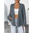 thumbnail image 2 of Women'S Cardigan Loose Knitted Cardigan Jacket New Solid Color Casual Outer Cardigan Blue XL, 2 of 5