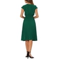 thumbnail image 3 of INSPIRE CHIC Robe Plissée pour Femme Col Ras du Cou Sans Manches Taille à Nouer Robes Trapèze S Vert, 3 of 6