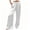 White, variant on DeHolifer Women's Pants High Waisted Solid Color Wide Leg Drawstring Flowy Trousers with Pockets Navy L