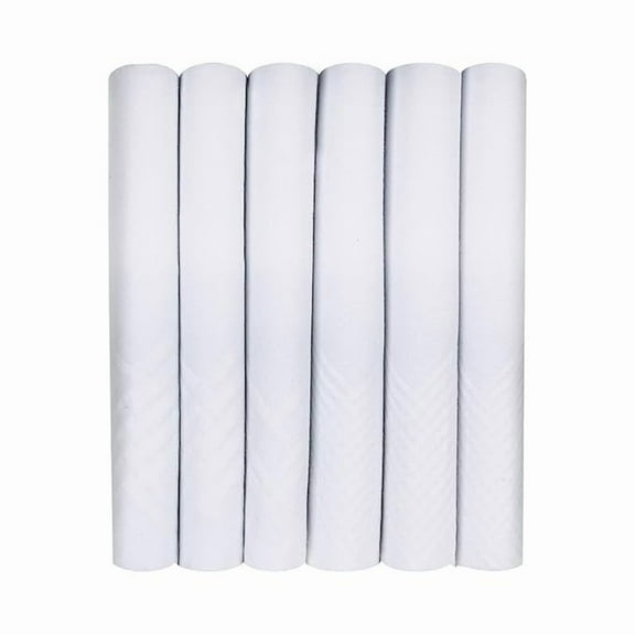 Caruso Italy Men's Italia 100% Pure Cotton Handkerchief White Self Border - Pack of 6
