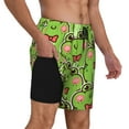 thumbnail image 2 of Kdxio Cute Green Frog Print Men'S Swim Trunks With Compression Liner 7 Inch Inseam Quick Dry Swim Shorts, 2 of 7