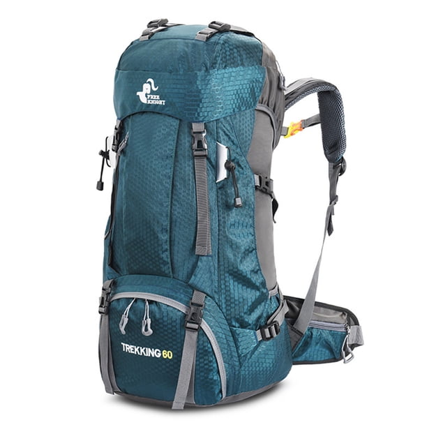 Mochila de senderismo Mochila con capacidad de 60 litros Free Knight Verde azulado