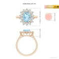 thumbnail image 4 of ANGARA Natural Cushion 1.85 ct Aquamarine Ring with Diamond Floral in 14K Rose Gold for Women (Size-9x7mm) | March Birthstone, Anniversary, Jewelry Gift for Women | Natural Aquamarine Ring, 4 of 8