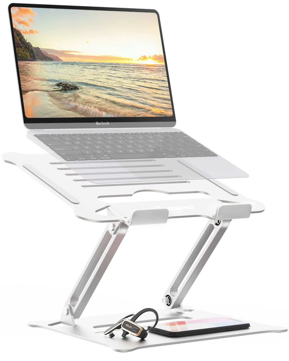 Auledio Laptop Stand, Adjustable Aluminum Laptop Riser for Desk, Portable Computer Stand with