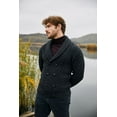 thumbnail image 2 of SAOL 100% Merino Wool Double Breasted Shawl Irish Cardigan Sweater Men's Cable Knit Aran Buttons Sweater Made in Ireland, 2 of 6