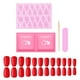 thumbnail image 1 of ibcccndc Press-on Kit de uñas postizas Color brillante Forma trapezoidal Nail Art Tips Tools ibcccndc rojo brillante, 1 of 7