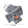 thumbnail image 3 of AuroraX Plush Christmas Scarf Warm Gray Thick Fur Scarf Knit Luxurious Classic Fleece Soft Cute Wrap for Women Cold Weather, 3 of 6