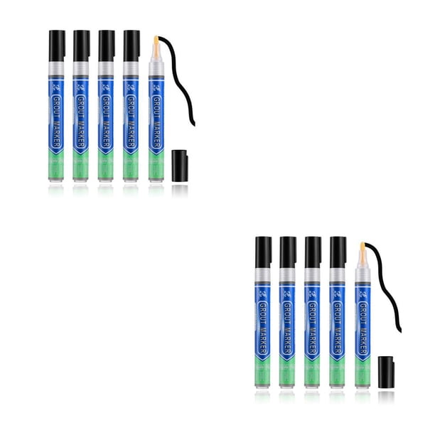 Bearachild Bolígrafos de relleno para azulejos, marcador de lechada antimoho, pluma de descontaminación resistente al agua de adhesión 2piezas