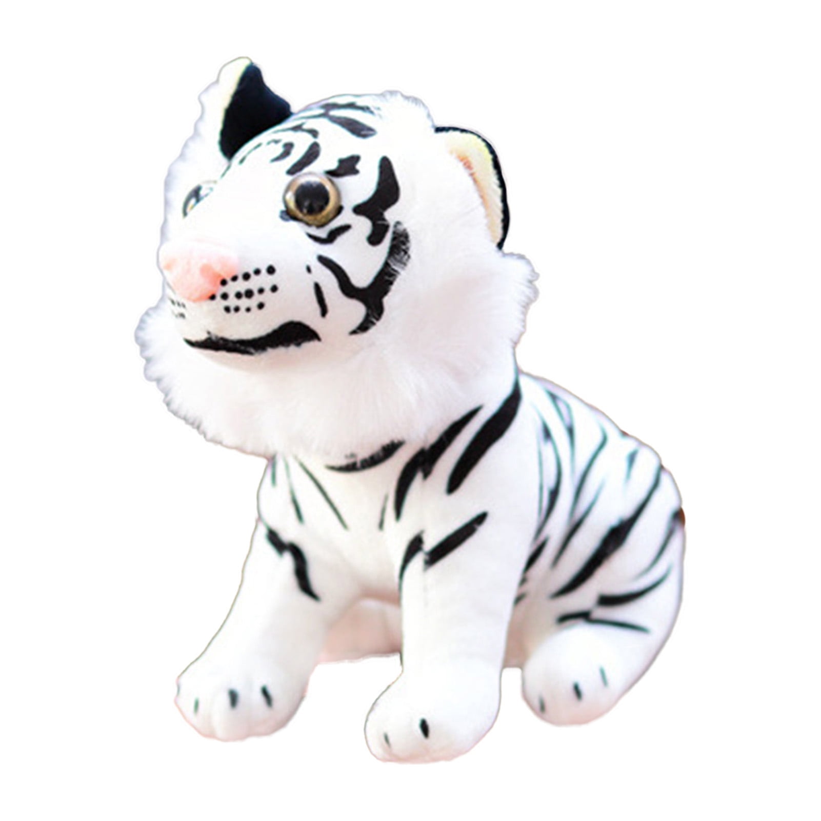 24in Tiger Plush Animal Realistic Big White Tiger Hairy Soft Stuffed Toy Pillow 