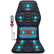 Daretodo Back Massager with Heat and Vibration, 9 Mode 9 Intensity Full Body Electric Back Neck Lumbar Vibration Massage for Car/Home Massage Mat Pad Seat Cushion for Chair PU Leather