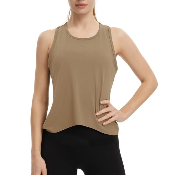 Womens Work T Shirts Tops Loose Fit Sleeveless Yoga Cropped Athletic Breathable Boho Shirts