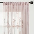 thumbnail image 3 of Chanasya Embroidered Dusty Pink Sheer Curtain 2 Panels Set - Botanical Floral Leaf Pattern Textured Drapes with Rod Pocket - for Bedroom Kitchen Window Door Patio 63 Inches Length Curtain - Rose Dust, 3 of 4