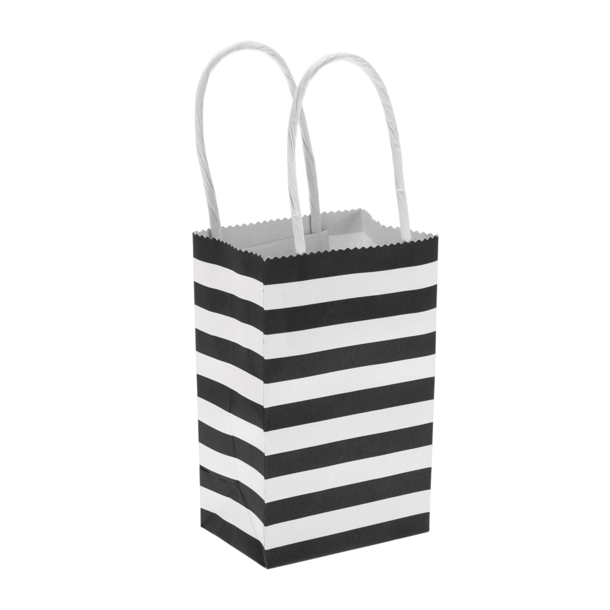 Unique Bargains Stripes Gift Bags 6 Pcs for Birthdays Holidays Black
