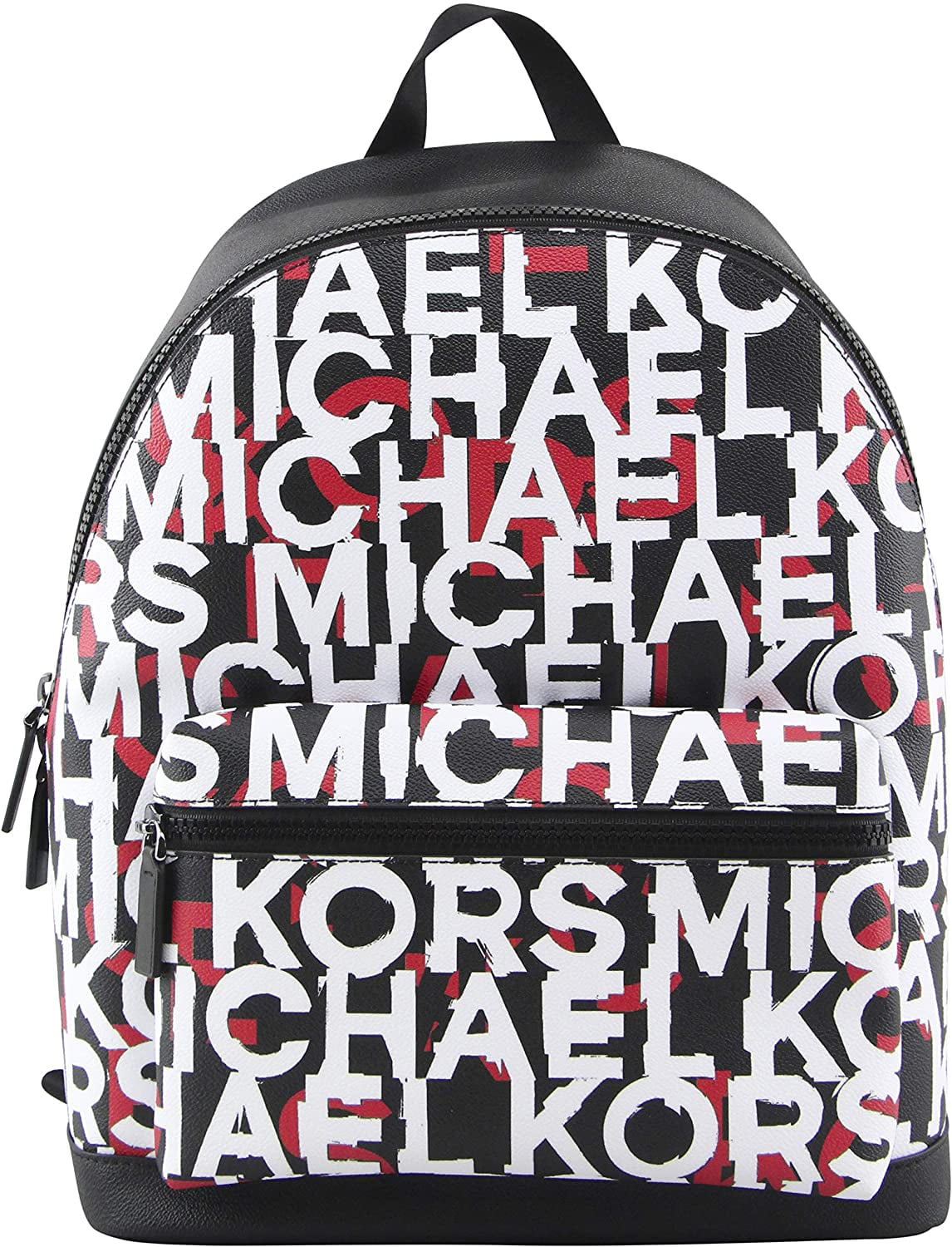 MICHAEL KORS MENS Cooper Monogram Backpack Bag, Black/Mandarin
