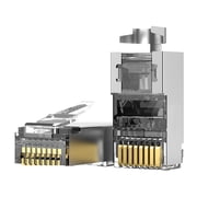 3Prong Gold Plateds RJ45 Plugs For Cat6A Solid Stranded Cable Supports 10 Gigabit Speed And Secure Connectivitys
