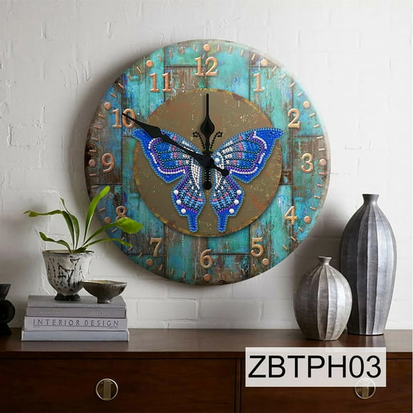 cpengpj Clearance Wall Sign Wrought Iron Sign Decoration Round With Clock And Metal Painting