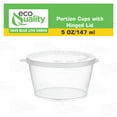 thumbnail image 5 of EcoQuality 5 Oz Leak Proof Portion Cups with Lids - Plastic Condiment Souffle Containers with Attached Hinged Lid - Perfect for Sauce Cup, Sample Cup, Jello Shot Cups with Lids, Food Storage (500), 5 of 7
