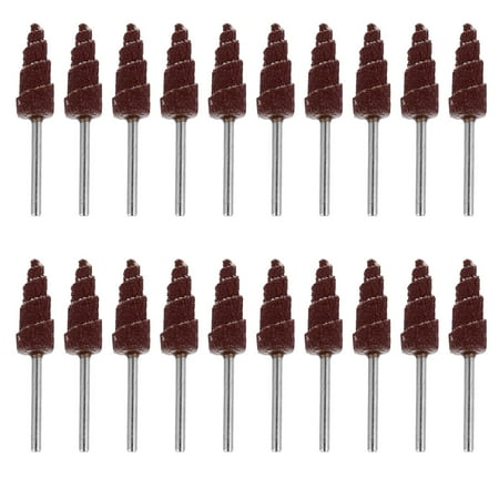 

Hareemi 20pcs Cone Shape Abrasive Flap Wheel with Handle for Deburring Sanding