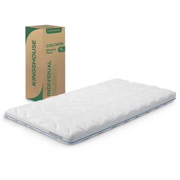 Colchón Individual en Caja Espuma 15 cm Alta Densidad Media Firmeza Ergonómico