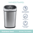 thumbnail image 3 of Nine Stars Automatic Kitchen Trash Can, 13.2 Gallon Stainless Steel Motion Sensor Garbage Bin with Soft Close Lid, Silver, 3 of 8
