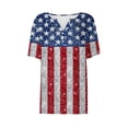 thumbnail image 5 of Cavosen Women's Tunic Tops V Neck Casual Patriotic Tee Red White and Blue Button Down Graphic Shirt Summer Loose Tops, 5 of 5